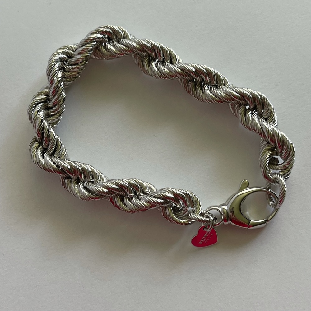 Bronzo Italia SilverTone Textured Rope Chunky Bracelet